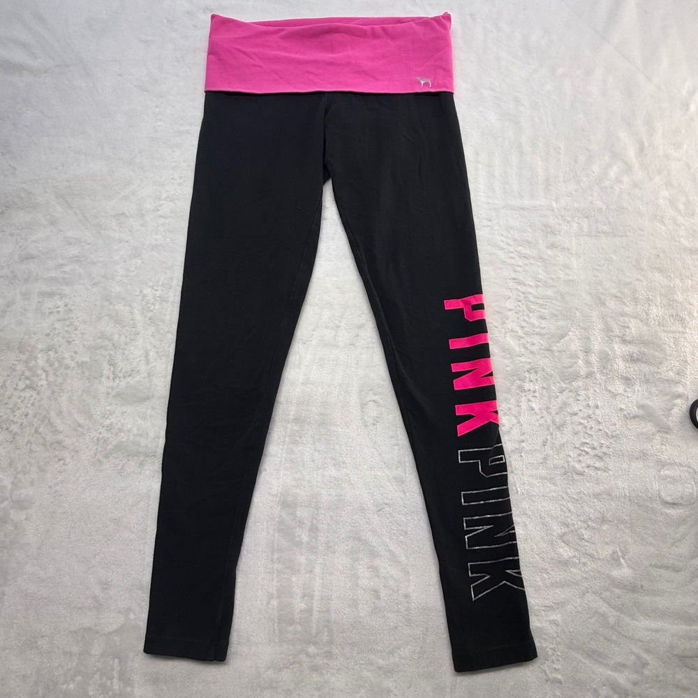 Victoria's Secret PINK Cotton Foldover Leggings Classic Y2K-era Aesthetic XS